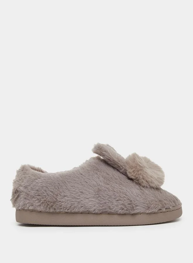 تايك تو شبشب غرفة نوم مبطن سادة بتصميم أرنب لطيف